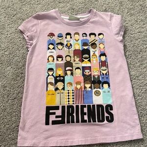 Fendi Purple Short Sleeve Tee with Playful Graphic